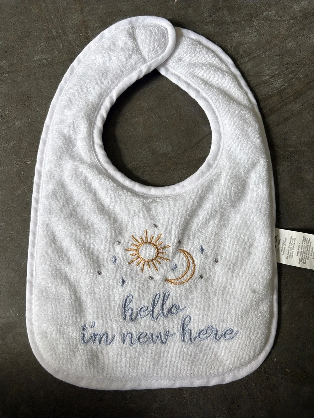 Baby Bib Set - Neutral & Light Blue Embroidered Kids Bibs